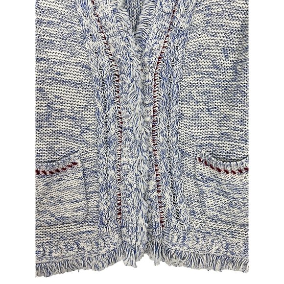 Angels of the North Woman's Small Two-Toned marbled blue white Woven Blazer - Picture 4 of 15